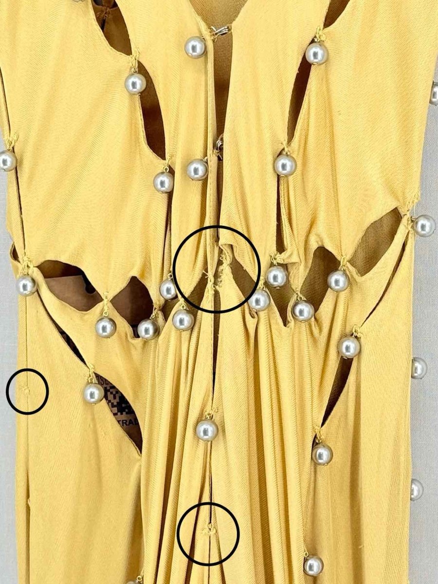 Pre - loved FENDI Open Back Yellow Cutout Size US 4 Long Dress at Reems Closet