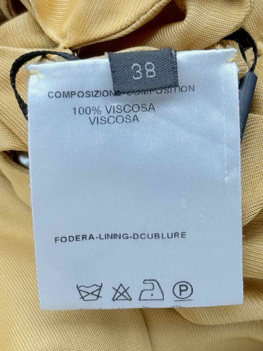 Pre - loved FENDI Open Back Yellow Cutout Size US 4 Long Dress at Reems Closet