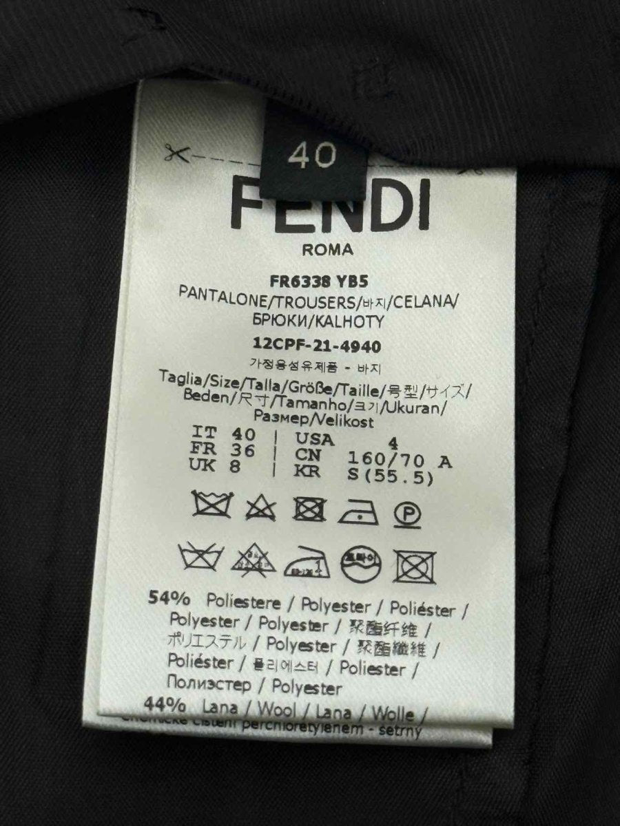 Pre - loved FENDI Palazzo Black Size US 4 Pants at Reems Closet