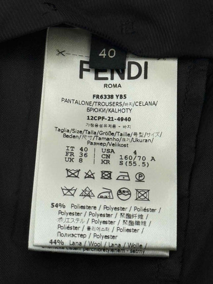Pre - loved FENDI Palazzo Black Size US 4 Pants at Reems Closet