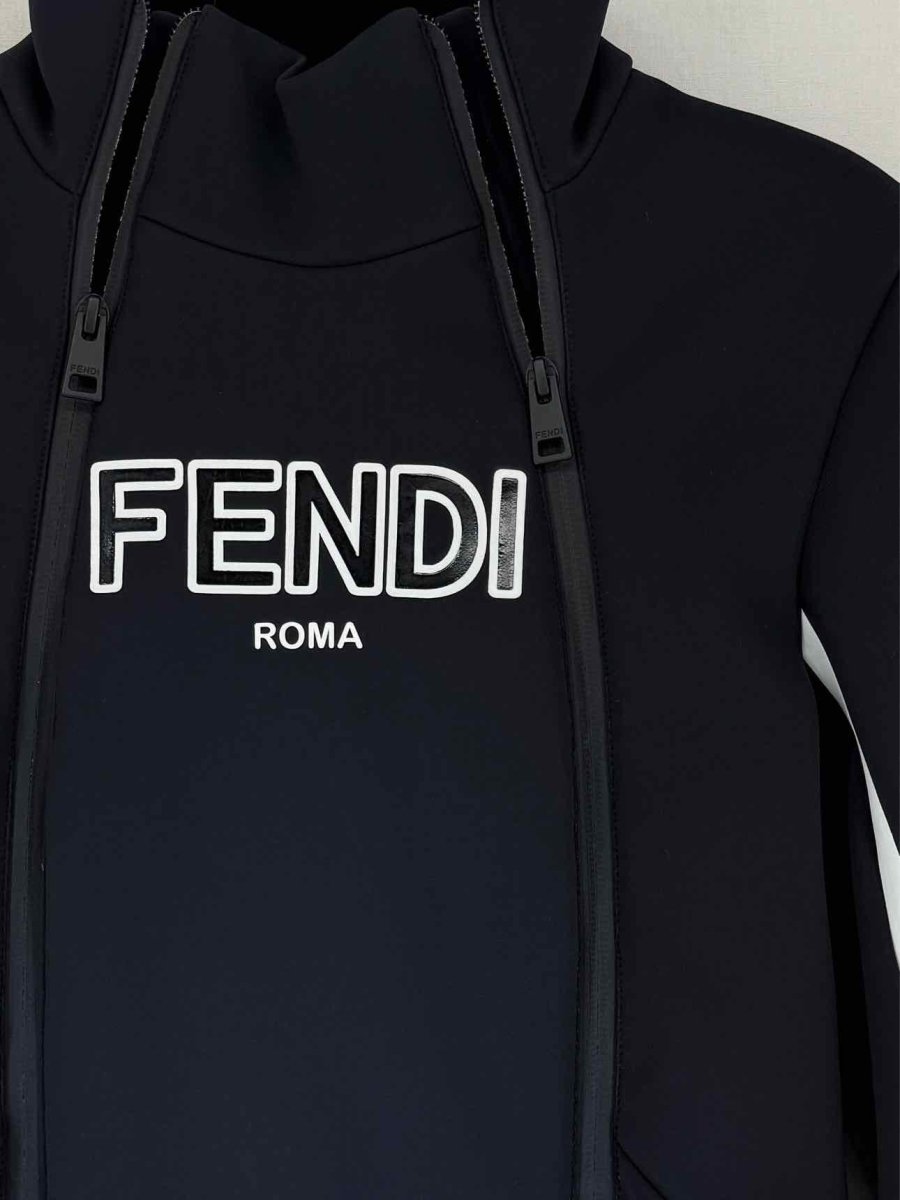 Pre - loved FENDI Paneled Ski Black Size US 2 Jacket at Reems Closet