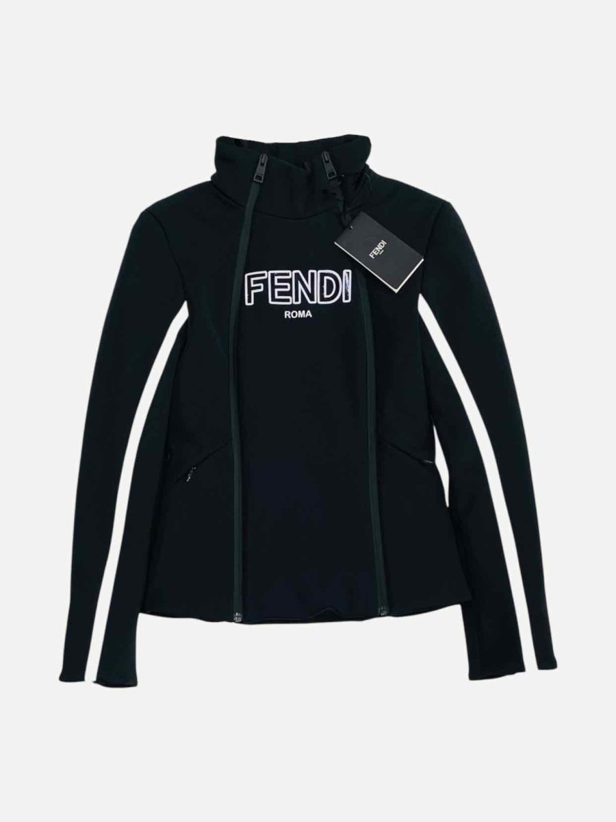 Pre - loved FENDI Panelled Black Jacket at Reems Closet