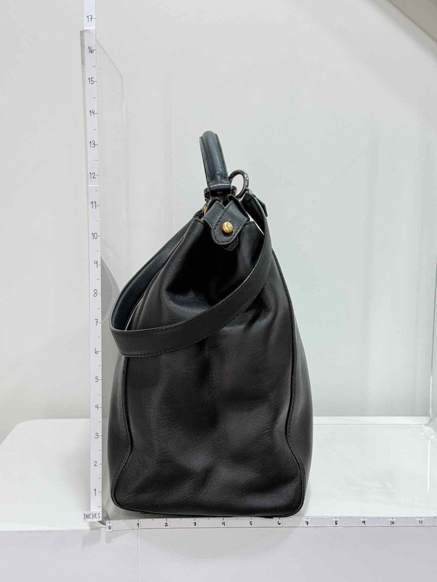 Pre-loved FENDI Peasant Black Top Handle at Reems Closet
