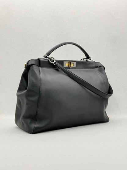 Pre-loved FENDI Peasant Black Top Handle at Reems Closet