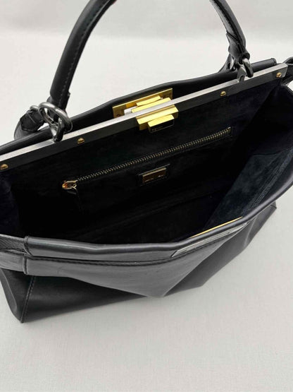 Pre-loved FENDI Peasant Black Top Handle at Reems Closet