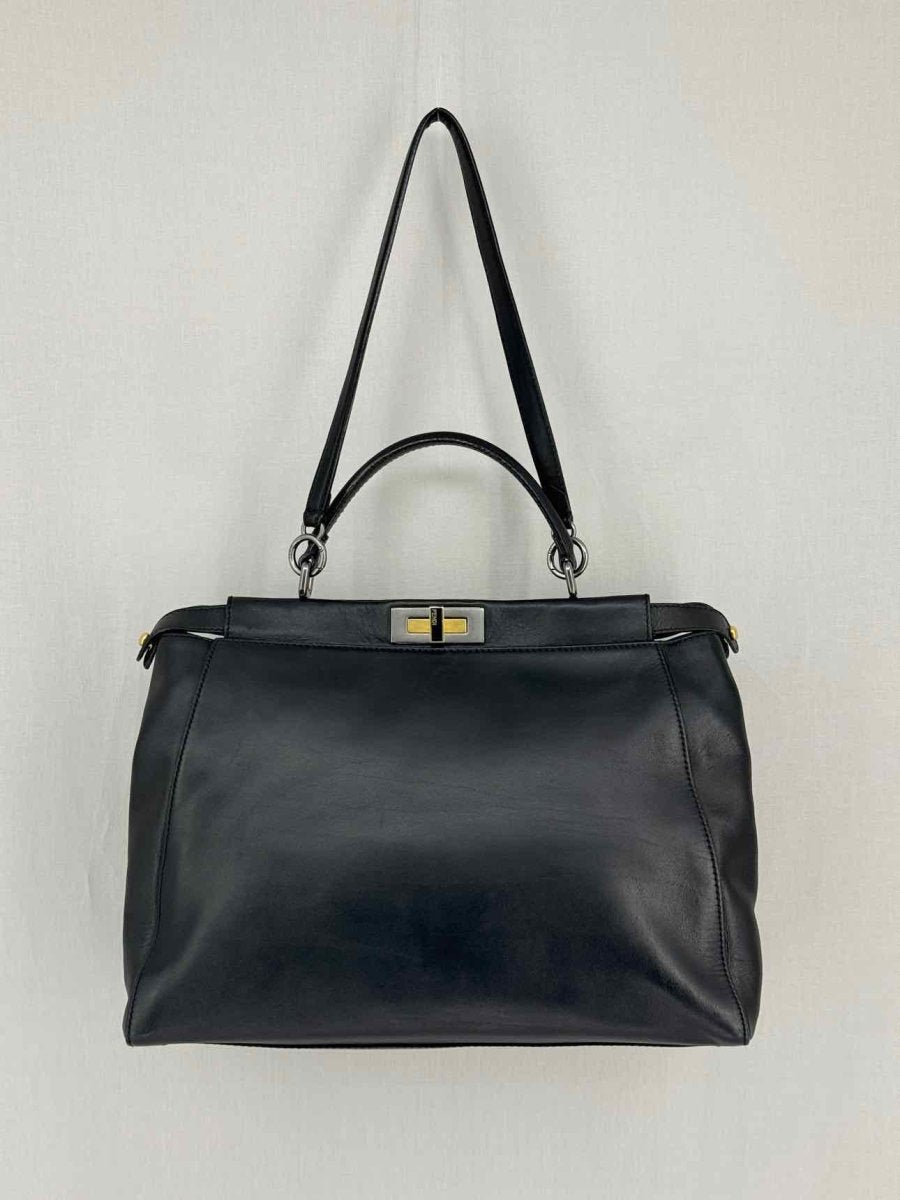 Pre-loved FENDI Peasant Black Top Handle at Reems Closet