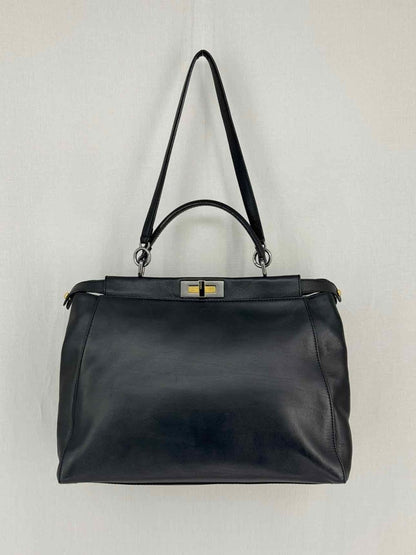 Pre-loved FENDI Peasant Black Top Handle at Reems Closet