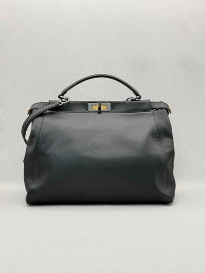 Pre-loved FENDI Peasant Black Top Handle at Reems Closet