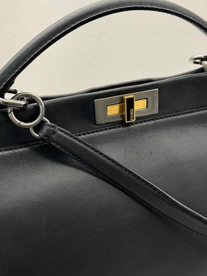 Pre-loved FENDI Peasant Black Top Handle at Reems Closet