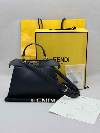 Pre - loved FENDI Peekaboo ISeeU Black Top Handle at Reems Closet