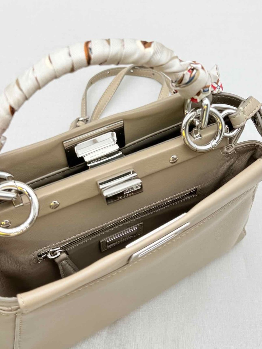 Pre - loved FENDI Peekaboo Taupe Top Handle at Reems Closet