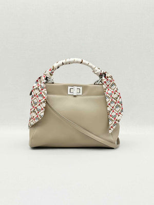 Pre - loved FENDI Peekaboo Taupe Top Handle at Reems Closet