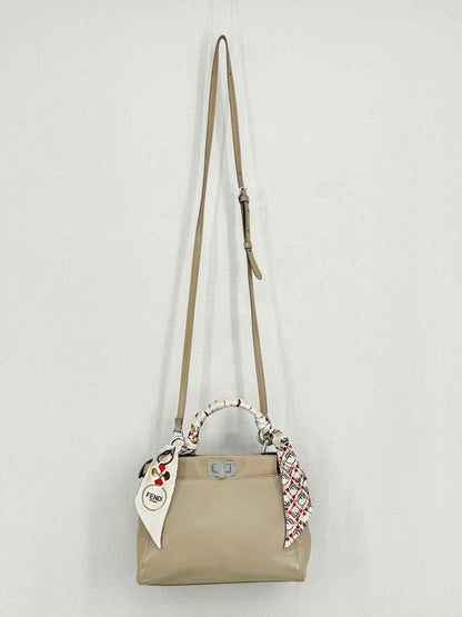 Pre - loved FENDI Peekaboo Taupe Top Handle at Reems Closet