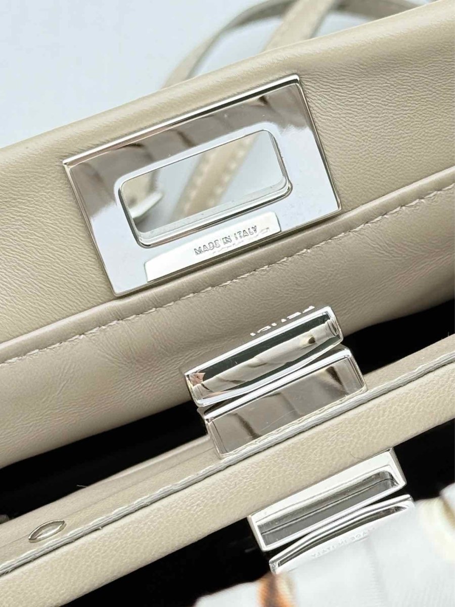 Pre - loved FENDI Peekaboo Taupe Top Handle at Reems Closet