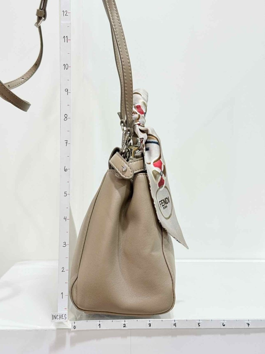 Pre - loved FENDI Peekaboo Taupe Top Handle at Reems Closet