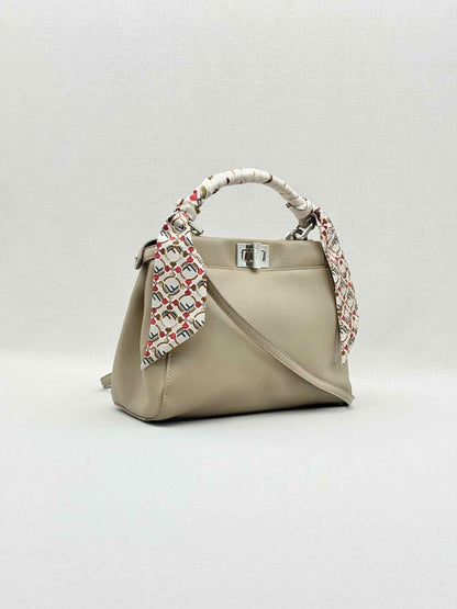 Pre - loved FENDI Peekaboo Taupe Top Handle at Reems Closet