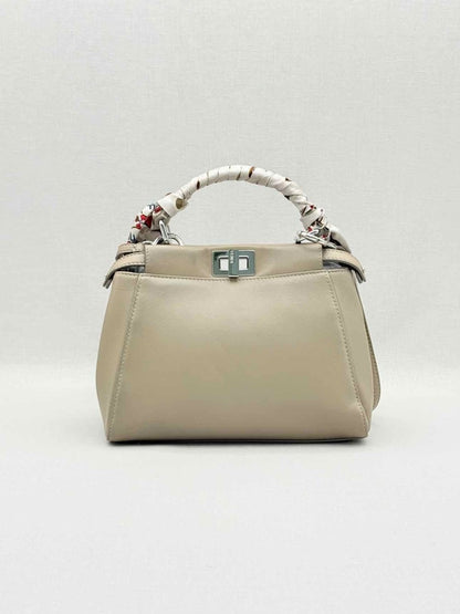 Pre - loved FENDI Peekaboo Taupe Top Handle at Reems Closet