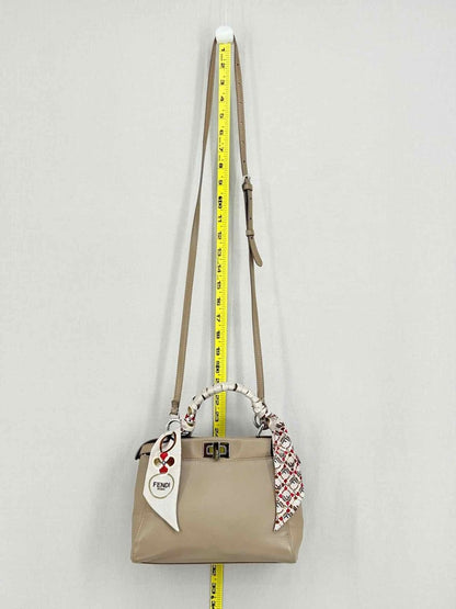 Pre - loved FENDI Peekaboo Taupe Top Handle at Reems Closet