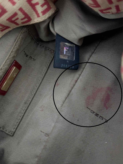 Pre - loved FENDI Red & Beige Zucchino Shoulder Bag at Reems Closet