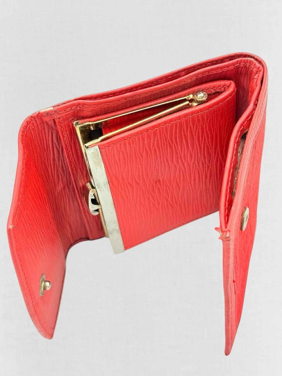 Pre - loved FENDI Red FF Jacquard Compact Wallet at Reems Closet