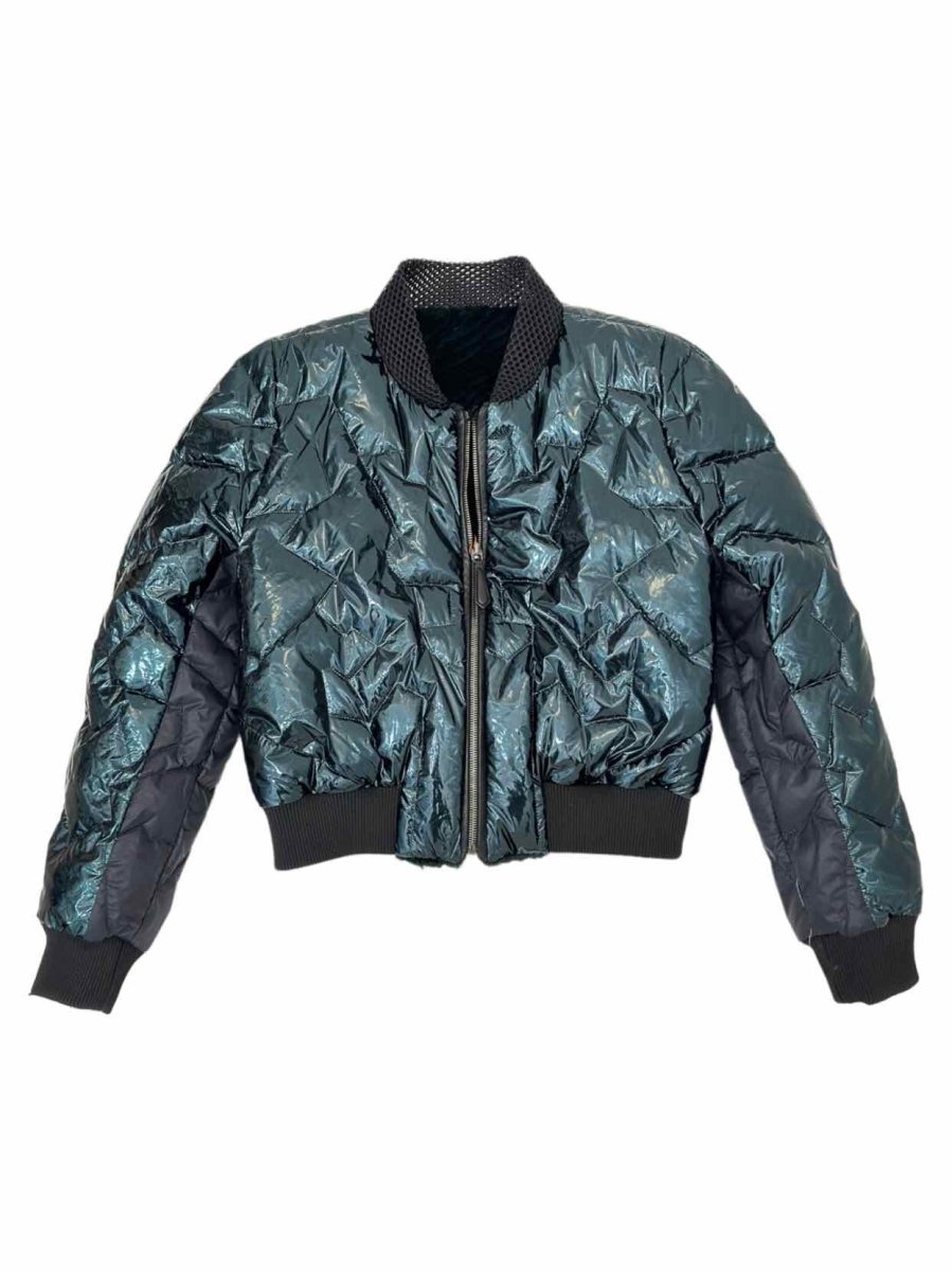 Pre - loved FENDI Reversible Green Bomber Jacket at Reems Closet