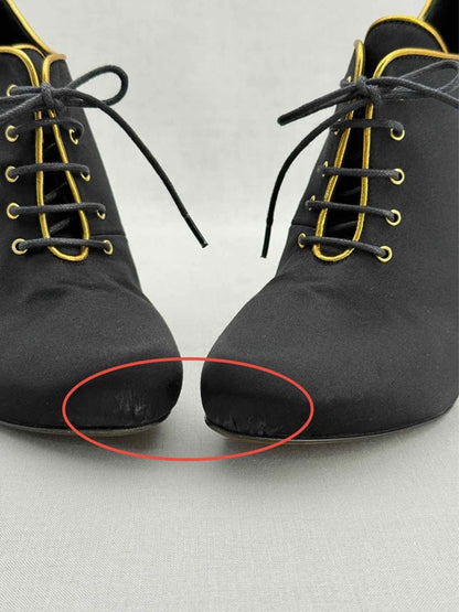 Pre - loved FENDI Vintage Black w/ Gold Size EU 38.5 Ankle Boots at Reems Closet