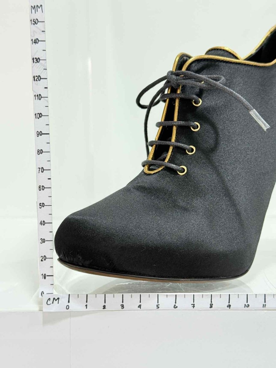 Pre - loved FENDI Vintage Black w/ Gold Size EU 38.5 Ankle Boots at Reems Closet