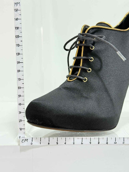 Pre - loved FENDI Vintage Black w/ Gold Size EU 38.5 Ankle Boots at Reems Closet