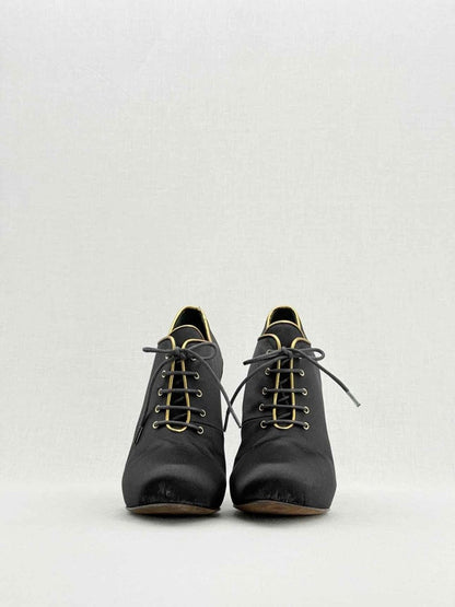 Pre - loved FENDI Vintage Black w/ Gold Size EU 38.5 Ankle Boots at Reems Closet