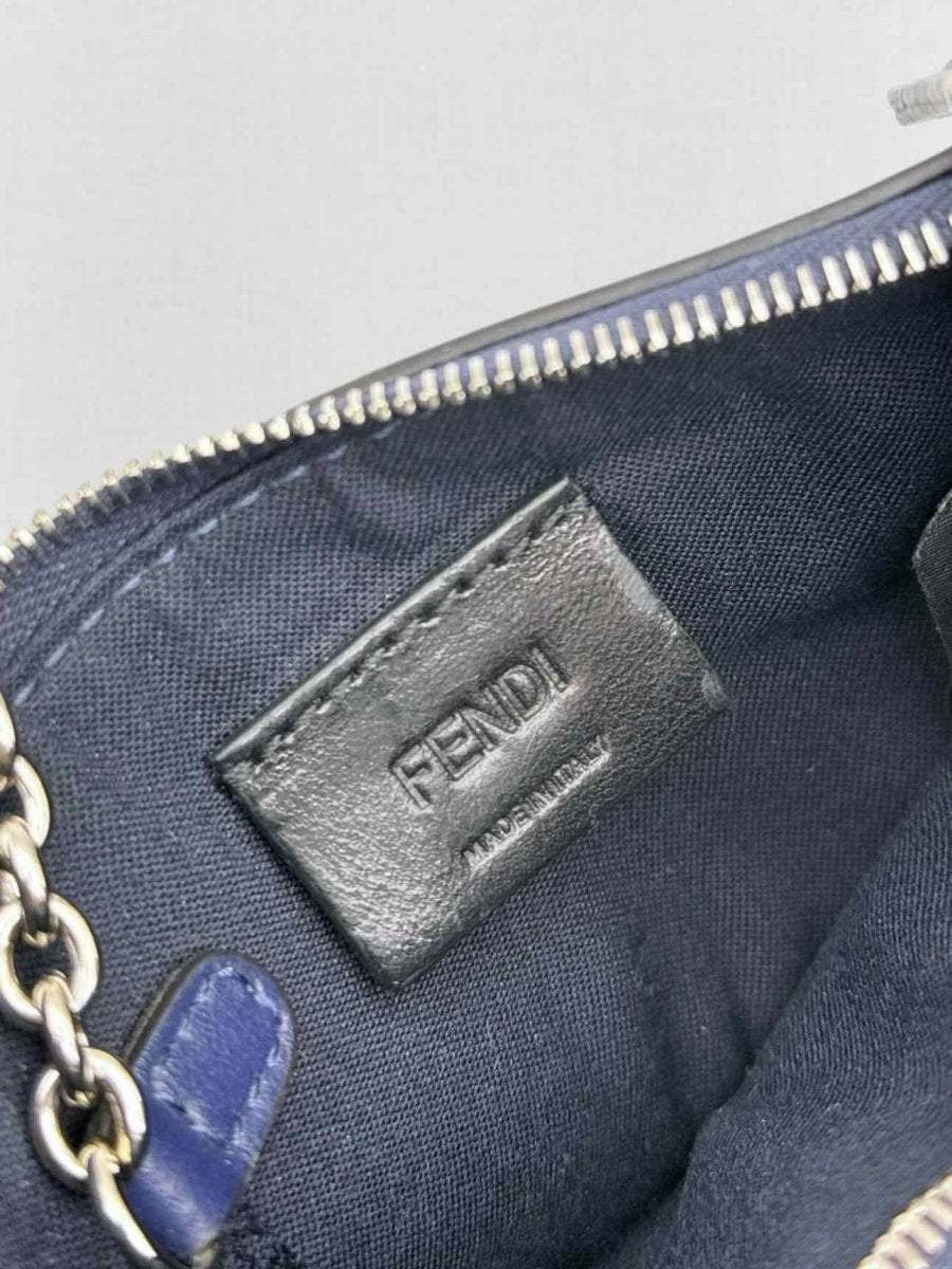 Pre - loved FENDI Vitello Liberty Blue Coin Wallet at Reems Closet