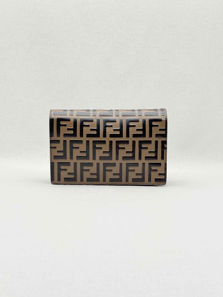 Pre - loved FENDI Wallet on Chain Brown & Black Shoulder Bag at Reems Closet