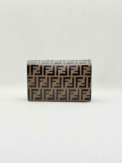Pre - loved FENDI Wallet on Chain Brown & Black Shoulder Bag at Reems Closet