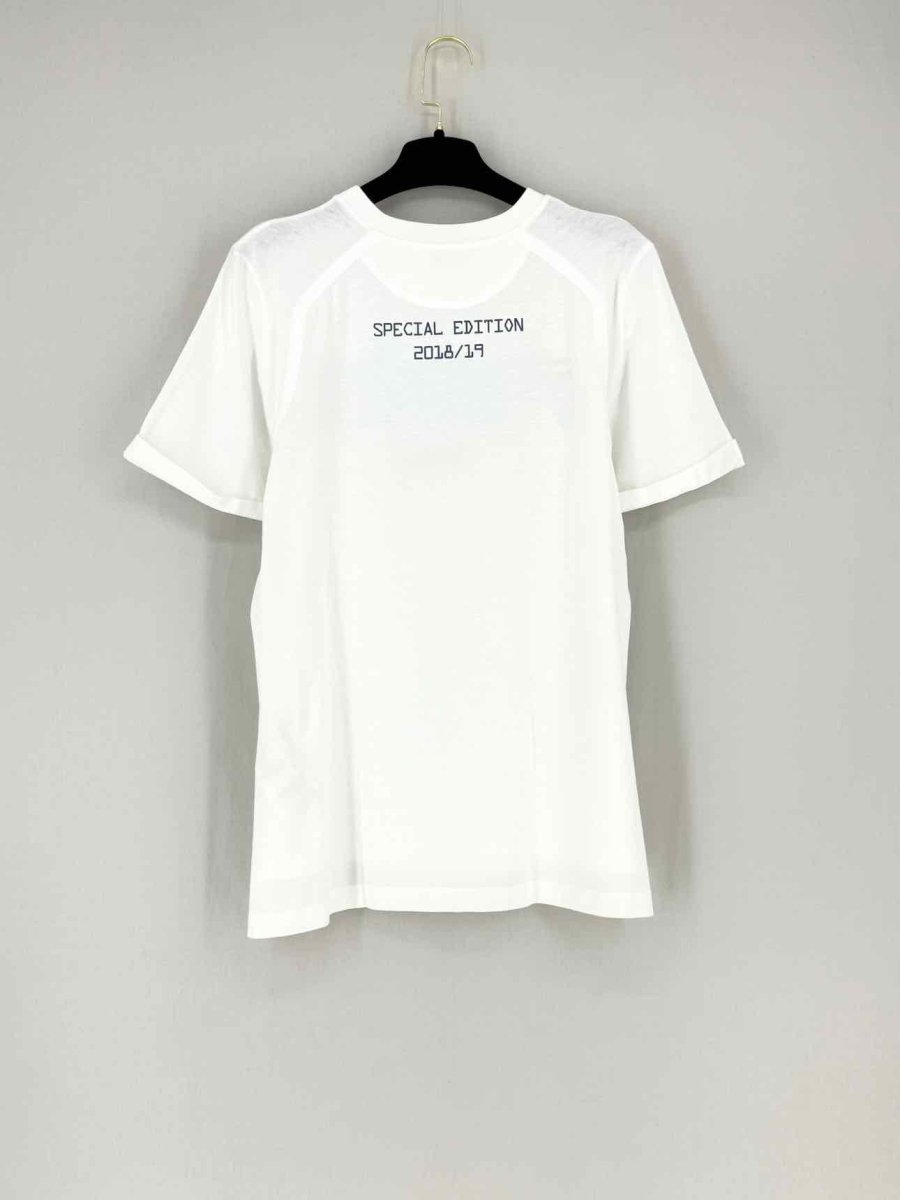 Pre - loved FENDI White Logo Size Medium T-shirt at Reems Closet