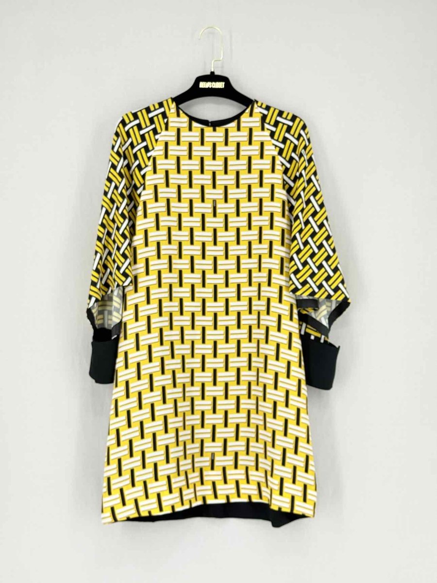 Pre - loved FENDI Yellow Multicolor Printed Size US 4 Short Dress at Reems Closet