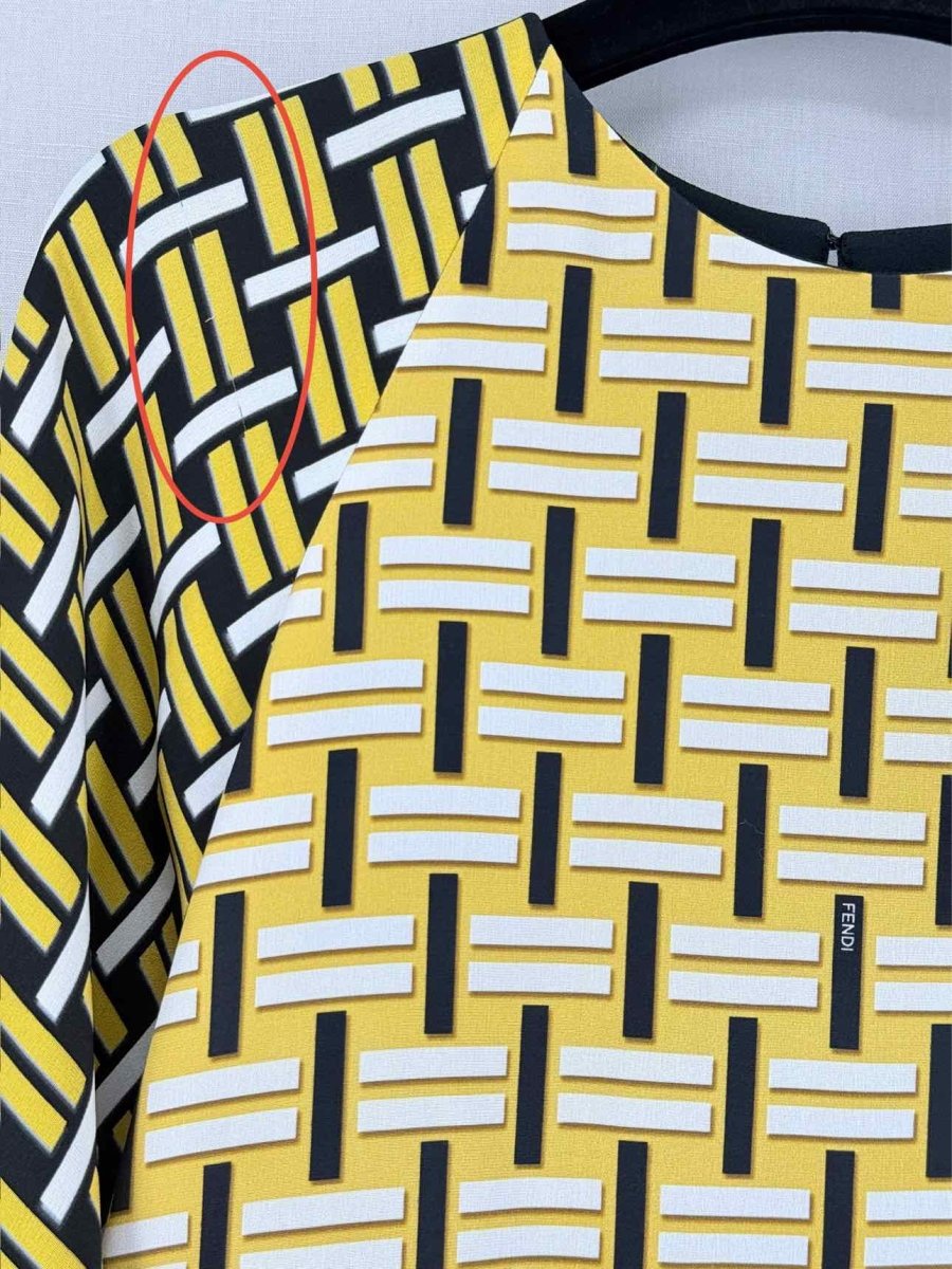Pre - loved FENDI Yellow Multicolor Printed Size US 4 Short Dress at Reems Closet