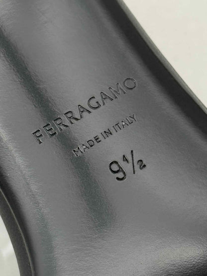 Pre - loved FERRAGAMO Red & Black Size EU 39.5 Heeled Sandals at Reems Closet