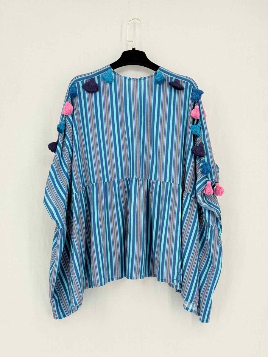 Pre - loved FIGUE Blue Multicolor Size XSmall Top & Shorts Outfit at Reems Closet