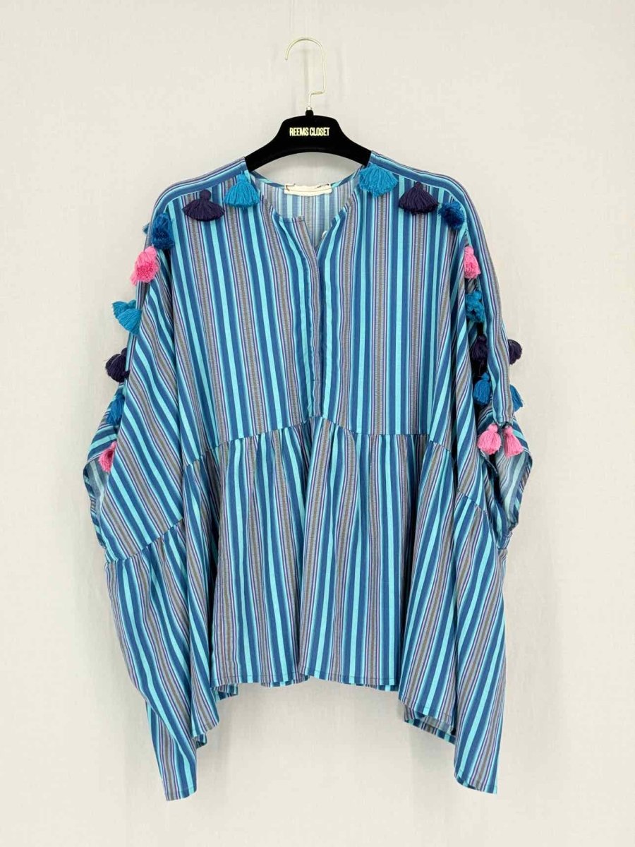 Pre - loved FIGUE Blue Multicolor Size XSmall Top & Shorts Outfit at Reems Closet
