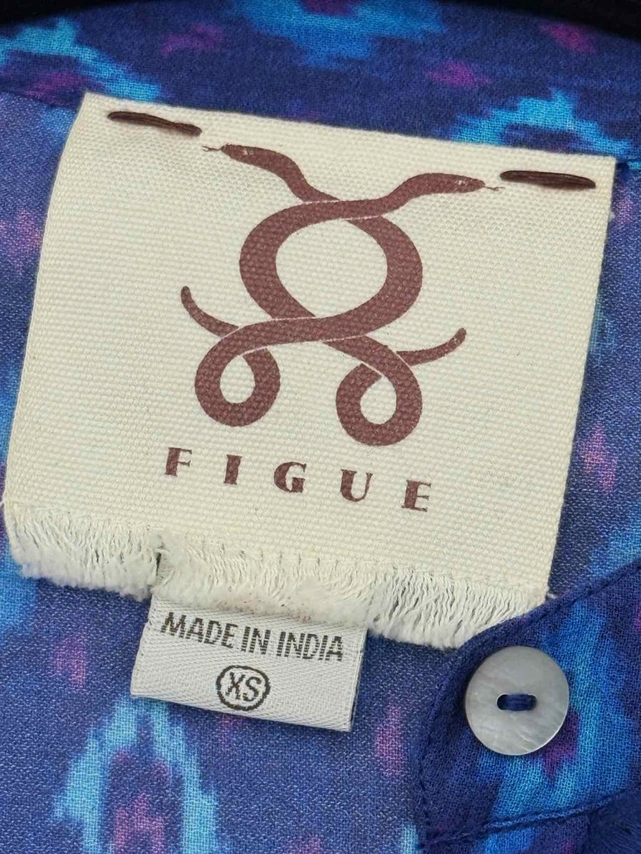 Pre - loved FIGUE Blue Printed Size XSmall Coverup at Reems Closet