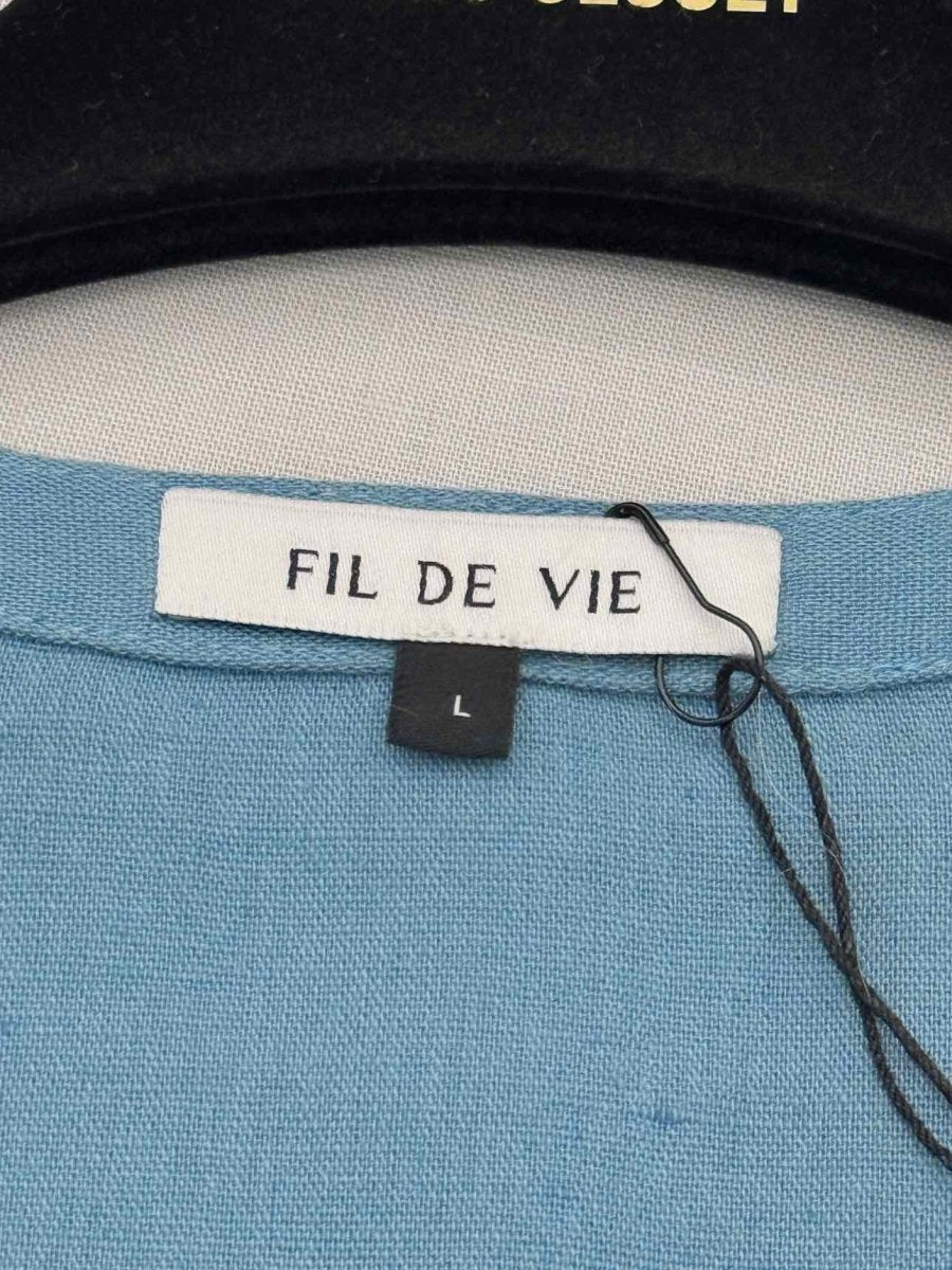 Pre-loved FIL DE VIE Turquoise Size Large Blouse at Reems Closet