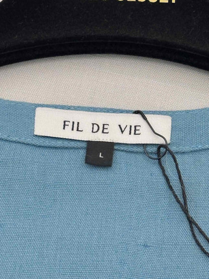 Pre-loved FIL DE VIE Turquoise Size Large Blouse at Reems Closet