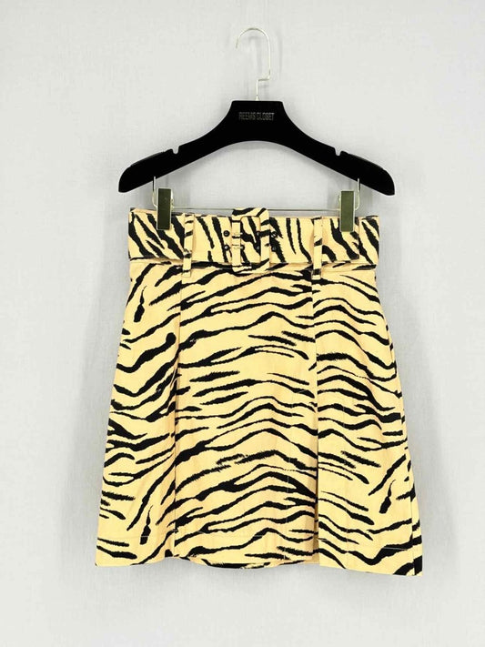 Pre - loved FINDERS KEEPERS Mustard Jacquard Size US 6 Skirt at Reems Closet