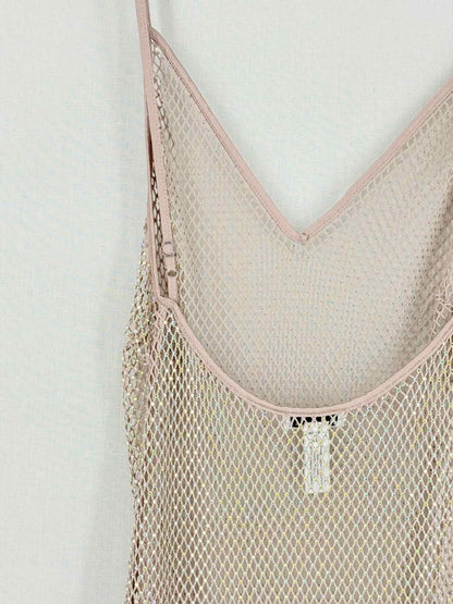 Pre - loved FLEUR DU MAL Pink & Silver Size XSmall Short Dress at Reems Closet