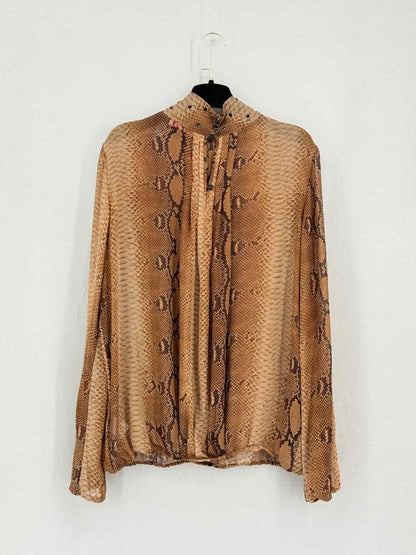 Pre-loved FOLIES BLU GIRLS Brown Multicolor Size US 10 Blouse at Reems Closet