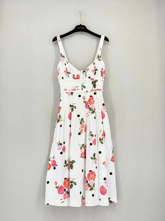Pre-loved FOR LOVE & LEMONS White & Pink Size Small Midi Dress at Reems Closet