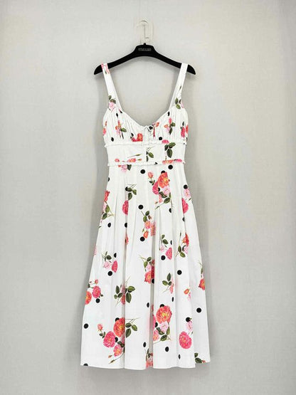 Pre-loved FOR LOVE & LEMONS White & Pink Size Small Midi Dress at Reems Closet