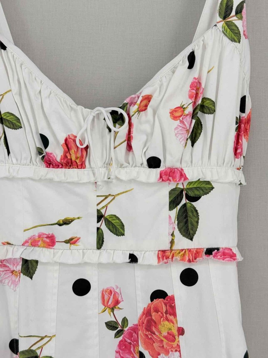 Pre-loved FOR LOVE & LEMONS White & Pink Size Small Midi Dress at Reems Closet