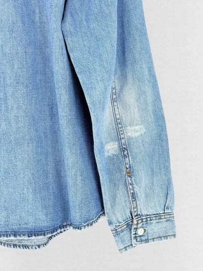 Pre - loved FRAME Bleu Jean Size Large Shirt at Reems Closet