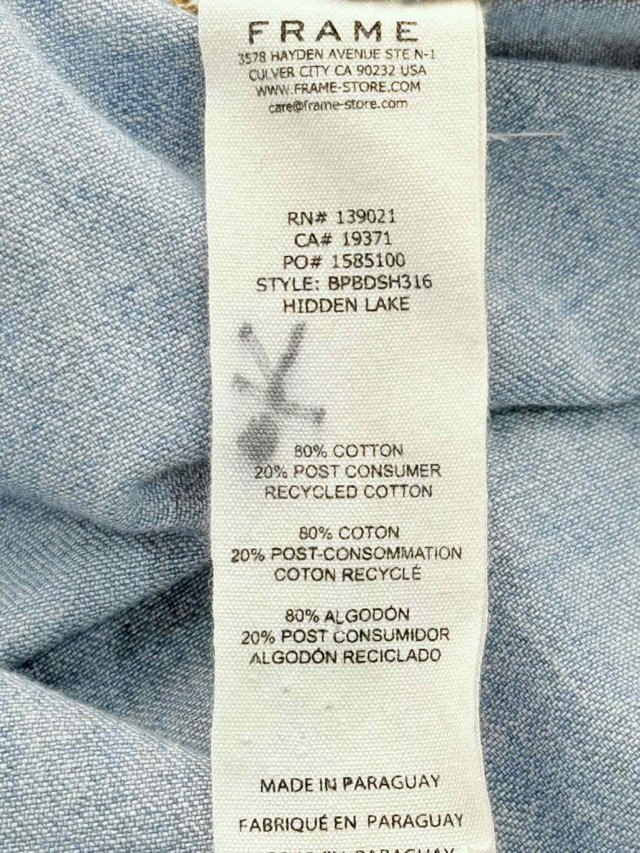 Pre - loved FRAME Bleu Jean Size Large Shirt at Reems Closet
