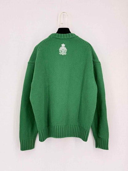 Pre-loved FRAME Green Embroidered Logo Size Small Sweater at Reems Closet